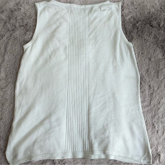 Barefoot Dreams White CozyChic Ultra Lite Center Ribbed Tank - Picture 5 of 6